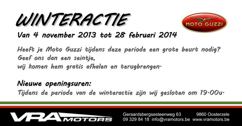 Moto Guzzi VRAmotors winteractie 2013 2014